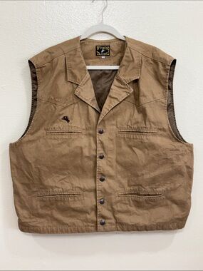 Wyoming Traders Men's Tan Western Canvas Work Vest Size XXL